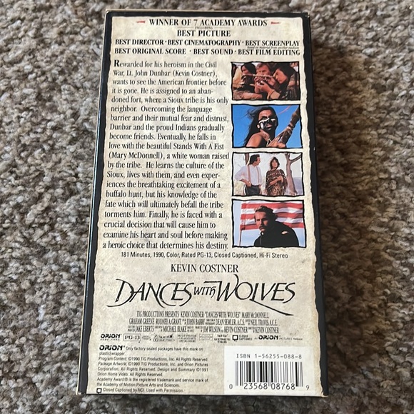 Dances with Wolves Kevin Costner vhs tape - Picture 2 of 4